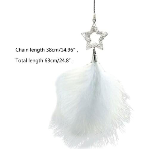 Creative Car Feather Pendant Mirror Hanging Ornament Automotive Interior Decorations Fashionable Pendants 090E