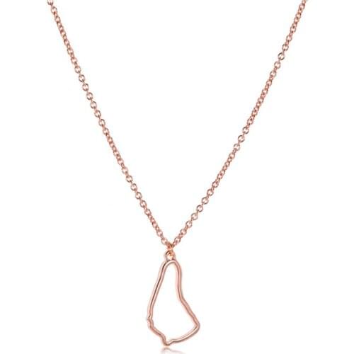 Small North America Caribbean Barbados Map Necklace Outline Country Barbados Island Continent Chain Necklaces Women Jewelry