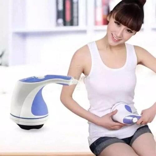 220V Electric Handheld Body Massager Back Shoulder Neck Leg Foot Pain Relief Relaxation Hammer Roller with 5 Massage Heads