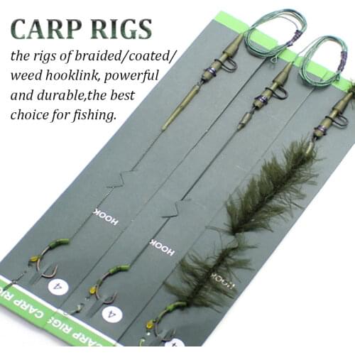 Carp Fishing Accessories Kit Ready Tied Carp Rig Kurve Shank Carp Fishing Hook Hooklink Anti Tangle Sleeves For Carp Fish Tackle