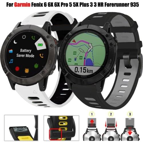 26/22mm Quick Fit Watchband For Garmin Fenix 6X 6X Pro 5X 3 3HR Silicone Easyfit Wrist Band for Garmin Fenix 6 6 Pro 5 5 Plus