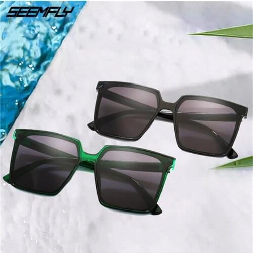 Seemfly Polarized Sunglasses Luxury Men Women Square Big Frame Driving Sun Glasses Retro Goggle UV400 Shades Oculos Gafas De Sol