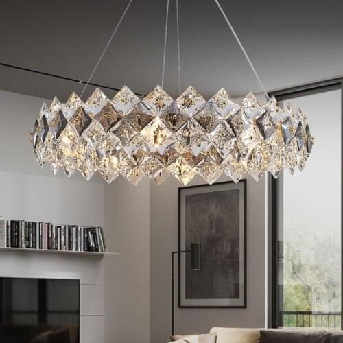 Dining Living Room Modern Luxury Chandelier Lighting Bedroom Round Glass Hanging Lamp Villa Lobby E14 Home Deco Simple Fixtures