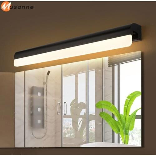 Modern LED Wall Lamp Bathroom Mirror Light Waterproof acrylic Black/white makeup dressing bathroom mirror lamp fixture 90V-260V