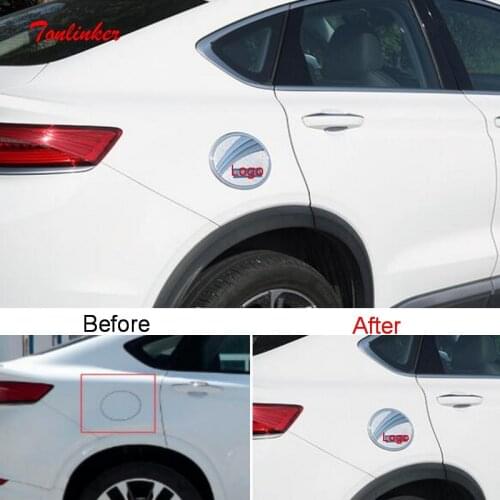 Tonlinker Exterior Car Fuel tank cap Cover Stickers For Geely Tugella FY11 2019-20 Car Styling 1 PCS ABS Chrome Cover Stickers