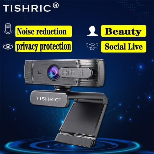 TISHRIC T200 Webcam Full HD 1080p Video Recording Web Camera With Microphone Noise Reduction For PC Laptop Webcam Autofocus