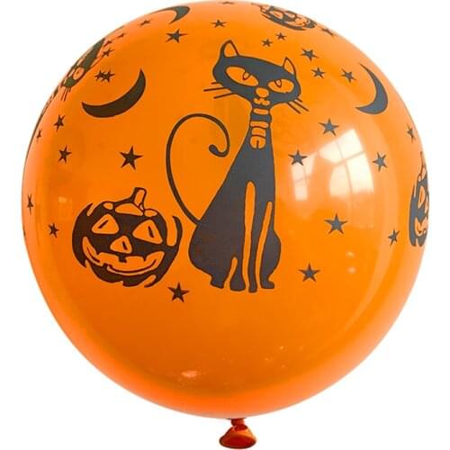 12pcs Halloween Black Orange Latex Balloon Pumpkin Skeleton Halloween Party Decoration Helium Balloons Kids Toys Bar Party Decor