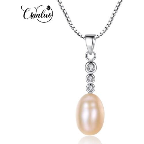 WANLUO Classic 925 Sterling Silver Chain Pearl Necklace Women Lucky Jewelry Fine Wedding Jewelry for Women S925 Pearls Necklaces