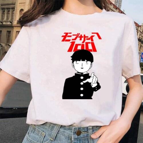 Women T-shirt Tops Mob Psycho 100 Tshirt Kenma Kozume Round Neck Anime Manga Tee Shirt Punk Clothes t shirt for women tees