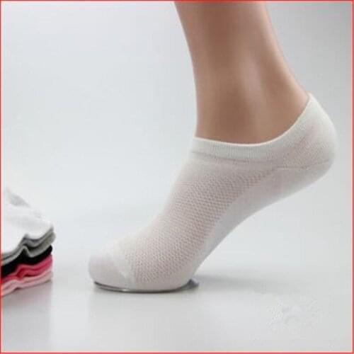 Womens Socks Pure cotton low-end shallow-mouth mesh boat socks Pure color in summer