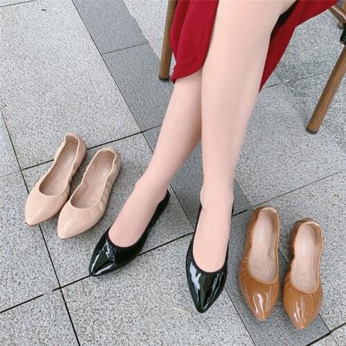 New Women Soft Bottom Flat Shoes Comfortable Peas Shoes Women Shopping Comfortable Daily Flat Ladies Large Size 35-46