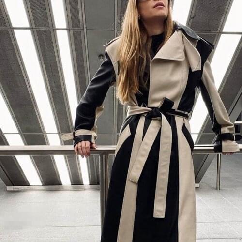 European Style Women Coats Fashion 100% Sheepskin Genuine Leather Long Real Sheepskin Windcoat Female Double Breasted Coat H802