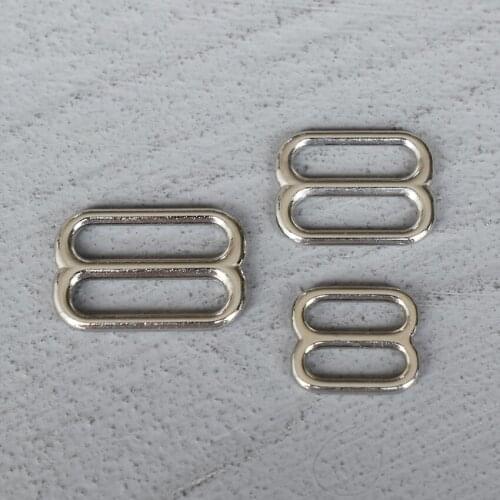 20 Pcs 15/20/25mm Silver Metal Adjust Buckle Tri Glide Slide Buckle Middle Bar Adjuster for Leather Craft Bag Strap Webbing