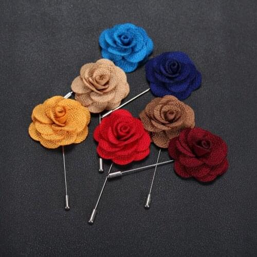20 pcs/lot , New Hot Daisy Flower Lapel Pin, Mens Handmade Boutonniere Brooches, Wedding Pin