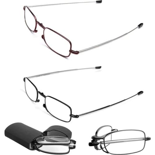 2021 MINI Design Reading Glasses Men Women Folding Small Glasses Frame Black Metal Glasses With Original Box-Y107