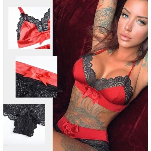 2021 Hot Fashion Bras Sexy Lingerie Set Ladies Push Up Transparent Bra And Panty Set Babydoll G-string Women Hollow Underwear