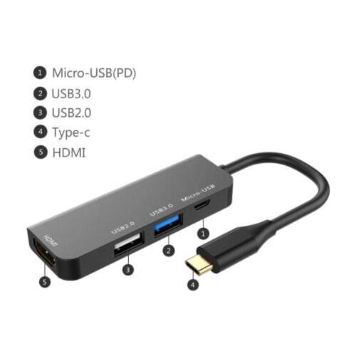 4 Port Type-C USB C To Micro USB HDMI 4K USB Charging 3.0/2.0 HUB Adapter Multiport Splitter