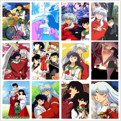 5D DIY Diamond Painting Anime Inuyasha All Square Diamond Inlaid Diamond Embroidery Anime Mosaic Set Home Decor