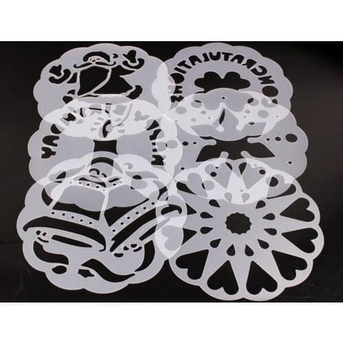 6x Plastic Heart Santa Claus Cake Stencils Cookie Mold Baking Decor Tool