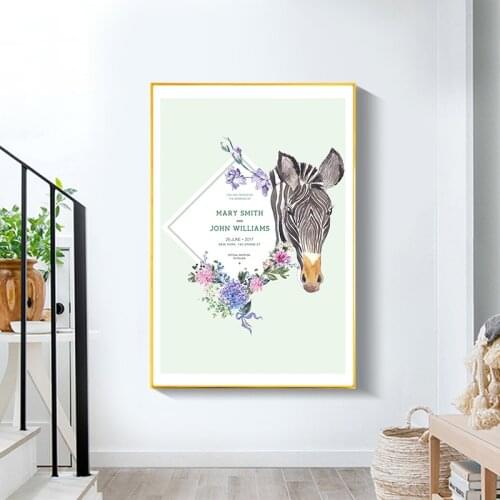 Abstract Zebra Flowers Wall Art Paintings On Canvas Art Posters and Prints Modern Animal Decorative Pictures For Home Design