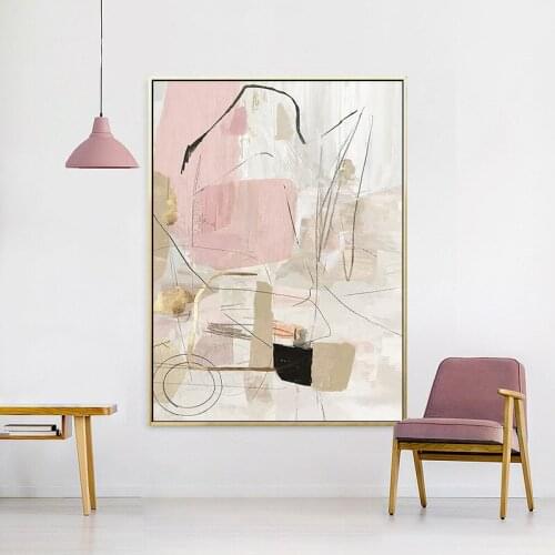 Marble Texture Abstract Poster Golden Pink Wall Art Modern Style Canvas Oil Painting Nordic For Living Room Picture Home Decor