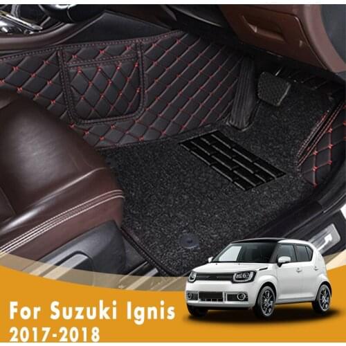 RHD Custom Car Floor Mats For Suzuki Ignis 2018 2017 Double Layer Wire Loop Foot Pedal Car Accessories Car Styling Carpets Cover