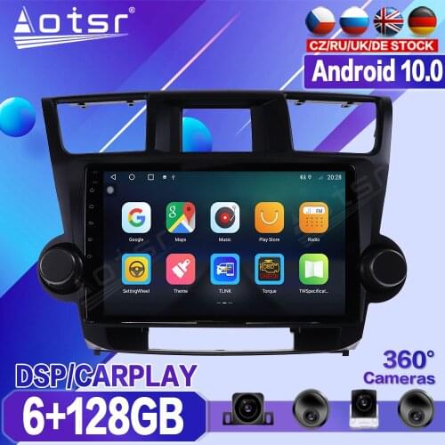 For Toyota Highlander 2009 2010 2011 2012 2013 Car Multimedia Player Recorder Stereo Android Radio GPS Auto Audio Navi Head Unit