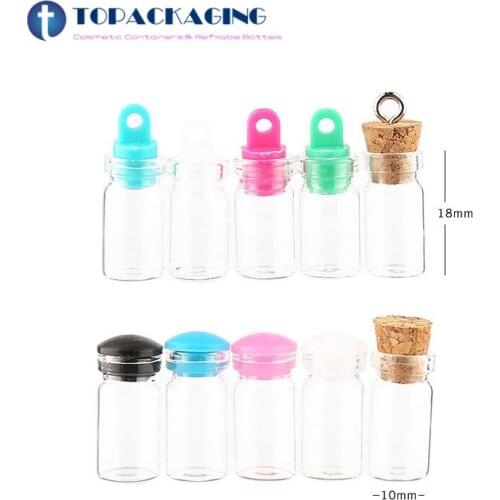 200PCS*0.5ML Small Mini Cute Charm Clear Glass Bottle with Cork Empty DIY Wishing Glass Vial Pendant Samples Vials PP Stopper