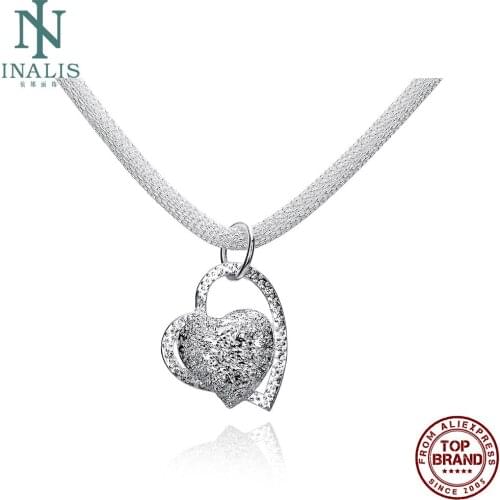 INALIS Heart Shape 18 Inches Pendant Necklaces For Women Romantic Trend All-Match Necklace Prom Birthday Gift Fashion Jewelry