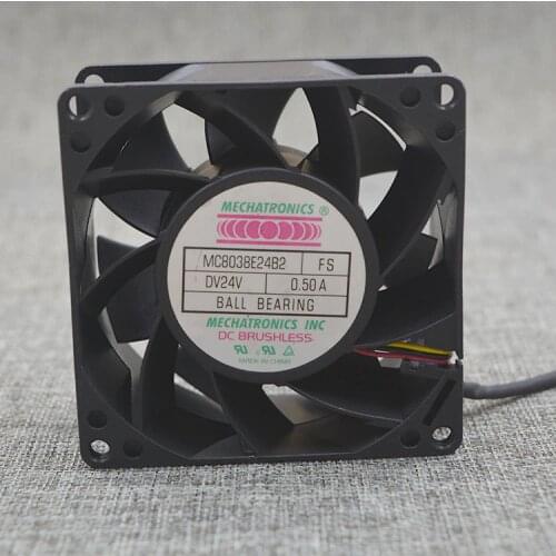 FOR South Korea MC8038E24B2 24V 0.50A 3 line 8038 8CM 80*80*38 inverter cooling fan