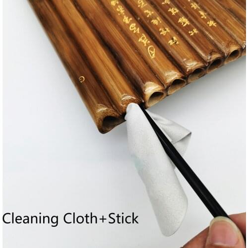 Handmade Left Hand Pan Flute 15 Pipes G Tone Panpipes Folk Wind Instrument with Cleaning Tool for Beginner Brown