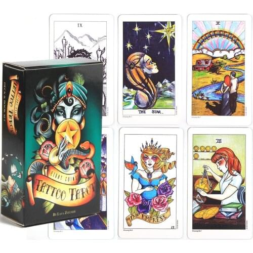 Eight Coins' Tattoo Tarot 82-Card Deck Vividly Illustrated Original Tarot Card Game Board Game Dreaming Way Divine Toy Gift