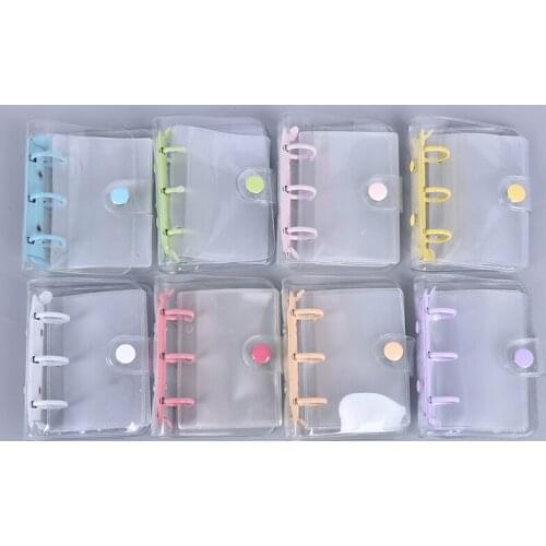 Creative Cute Transparent 3 ring Mini Loose-leaf Hand Book Student Portable Notebook ring binder Kawaii School Supplies