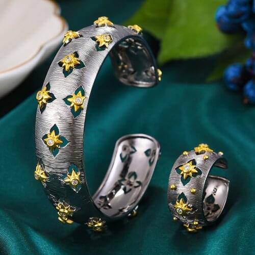 Missvikki Luxury Noblewoman Trendy Necklace Bangle Earrings Ring Jewelry Sets For Women Wedding High Quality New Dubai Style