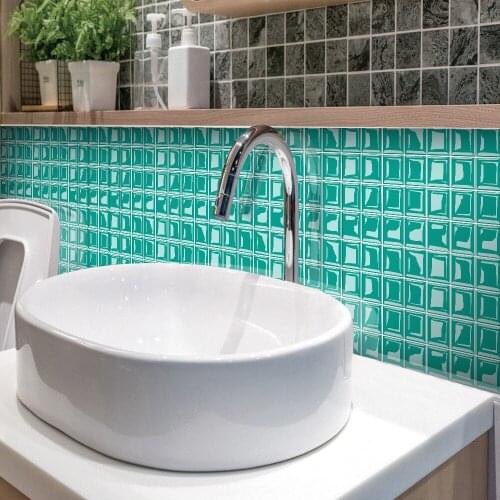 Mosaic Tile Sticker 3D Self-Adhesive Removable Wall Paper Tile DIY Craft Decoration for Kitchen Bathroom GQ