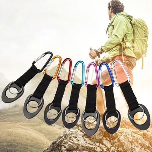 Outdoor Military Nylon Webbing Buckle Hook Water Bottle Holder Clip EDC Climb Carabiner Belt Backpack Hanger Camp Hiking Hook