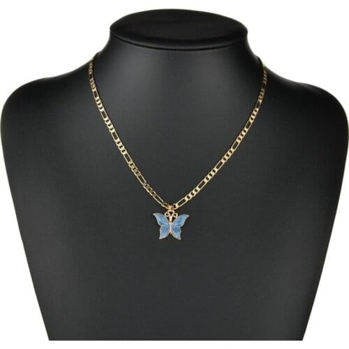New Butterfly Necklace Chain Jewelry Female Neck Pendants Necklaces Women Jewellery Accessorie Birthday Gift statement necklace