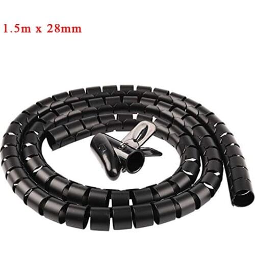 Cable Organizer Coiled Tube Sleeve Cable Cable Management Sleeve Black Bundler Flexible & Expandable Cable Management Sleeve