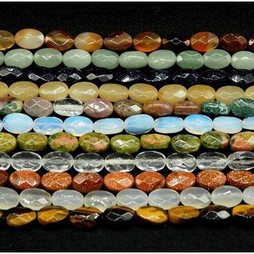 8x12mm Oval Shape Semi-precious Stone Faceted Loose Beads Strand Egg Shape Crystal Agate DIY Beads Jewelry For Necklace Earring