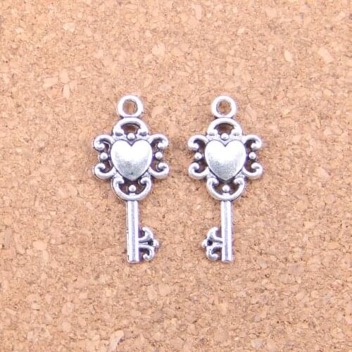 18pcs Charms retro treasure chest key 25x12mm Antique Pendants,Vintage Tibetan Silver Jewelry,DIY for bracelet necklace