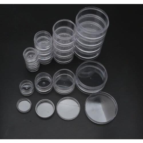 G2AF 1 Set 5 Layer Cylinder Stackable Bead Containers Plastic Round Clear Storage Jar Box for Beads Buttons Crafts Small Item