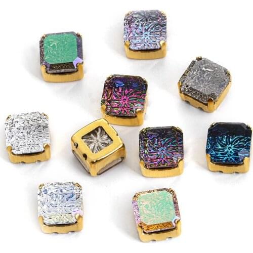 Astrobox New Fancy Princess Square With Claw Glass Crystal Rhinestone Loose Beads DIY Clothing & Accessories Jewelry Making