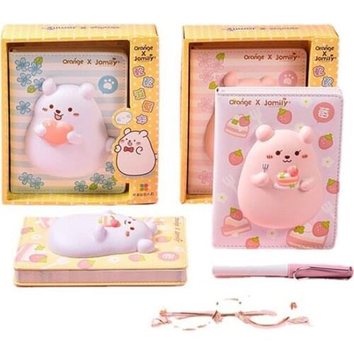 Bear Squeeze Toy Decompression Notebook Student Planner Color Pages Diary Reliev