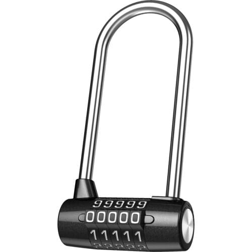 ORIA U-Shape Anti-Theft Lock Combination Digit Password Lock Outdoor Safety Gym Door Lock Lengthened Shackle Lock