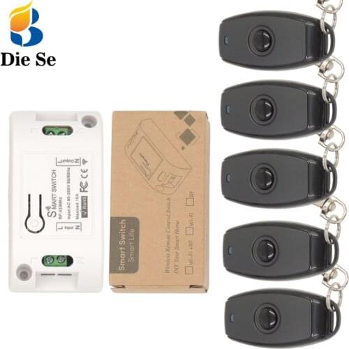 Diese 433Mhz Universal Wireless Remote Control Switch AC 220V 1 CH RF Relay Receiver Module + RF Remote 433 Mhz Transmitter DIY