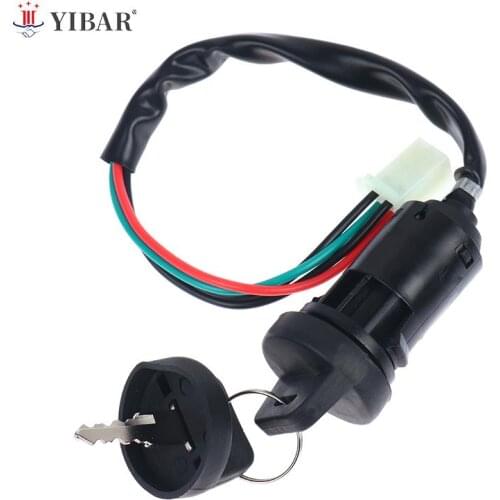 Universal 4 Wires Ignition Barrel Switch With 2 Key For Motorcycle Bike ATV