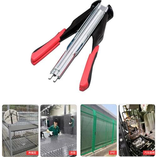 Poultry Cage Clamp Hog Ring C-Type Clip Installation Equipment Tool Hog Cage Rings Pliers with 2500Pcs Nails for Animal Fence