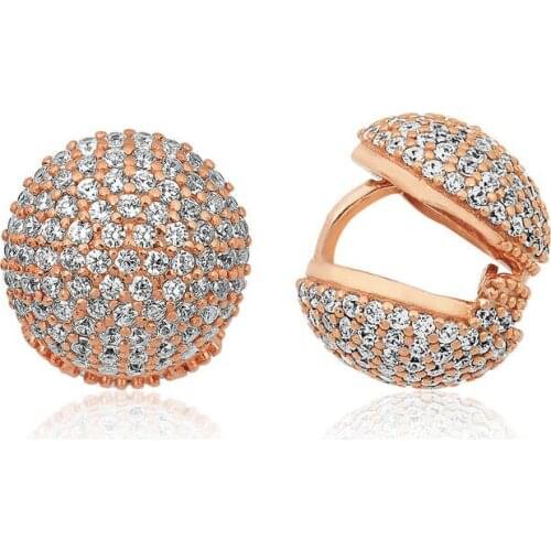 Silver Double-Sided Cubic Zirconia Women Earrings