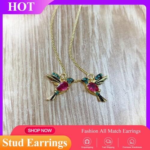 Fashion Red Hummingbird Bird Earring All-match Earrings