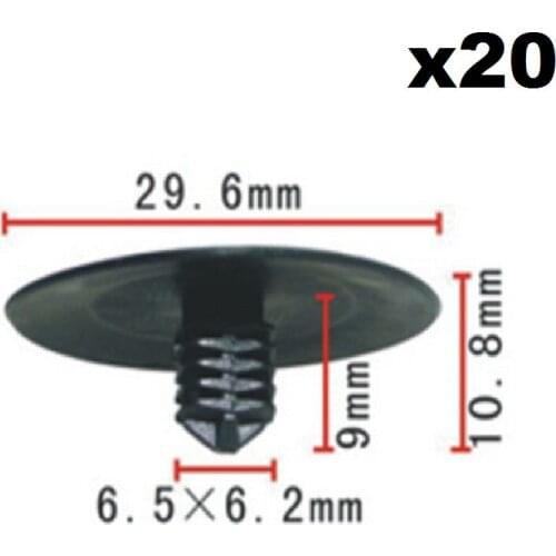 20x For Honda Nylon Fastener Retainer Clip Hood Insulation / Heatproof cotton fastener